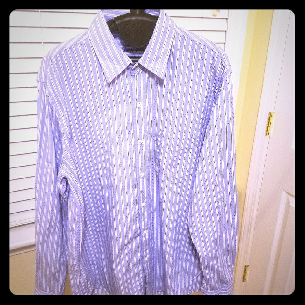 Handsome blue and white stripe shirt